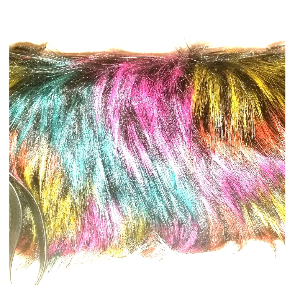 Multi Color Fur Clutch Bag